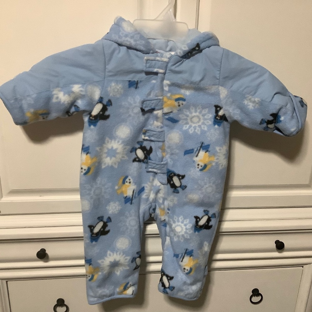 Boys lined fleece Snowsuit 6-12 month, Cuddle Bear